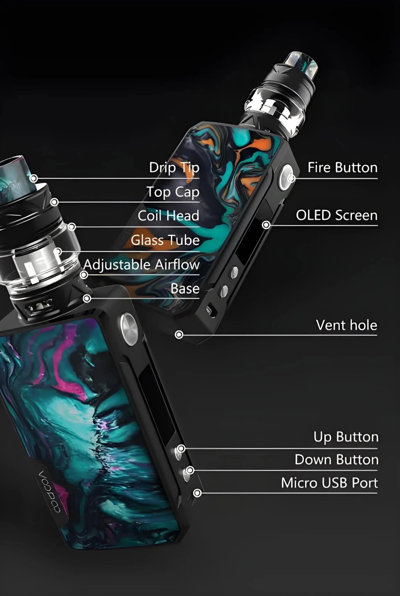 VOOPOO DRAG 2 177W Refresh Edition Kit w/ PNP Tank India | Vape Mash India - Vape Mash India