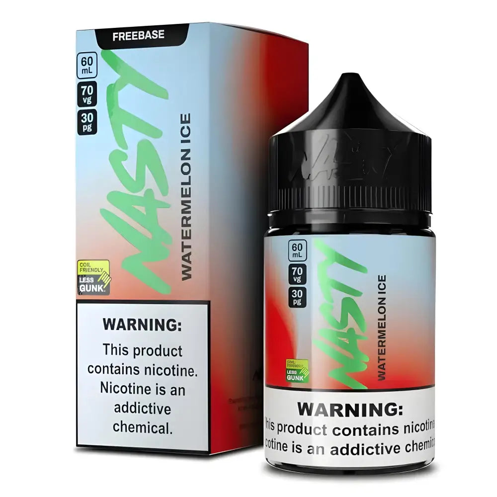 Nasty Modmate Watermelon Ice 60ml vape juice bottle with watermelon and ice themed label
