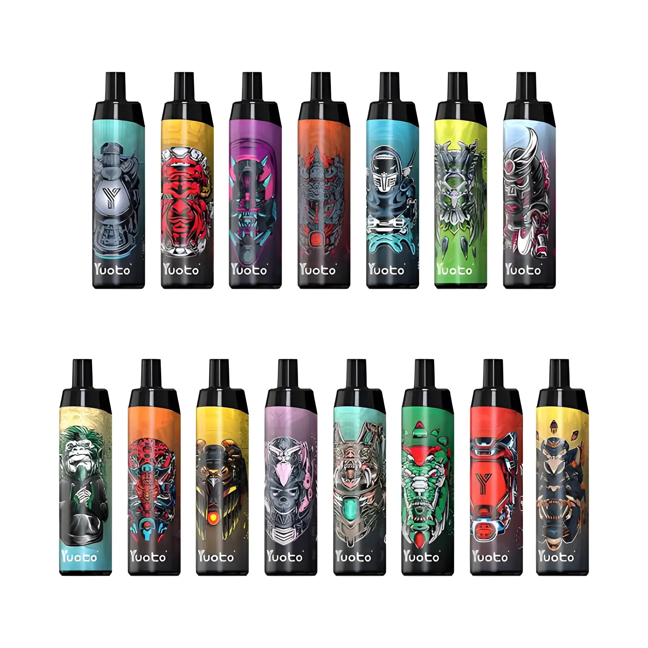 20-pack of colorful yuoto thanos puffs disposable vape pens with mesh coil india and sleek tuoto logo designs